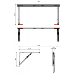 Konsolen mit Rahmen für Wandklapptisch