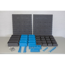 Wandregal mit Stapelboxen 44 teilig