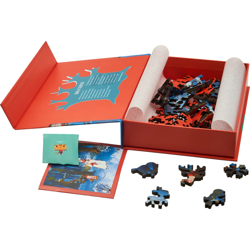 DaVICI Premium Holzpuzzle "Winter und Schlitten"