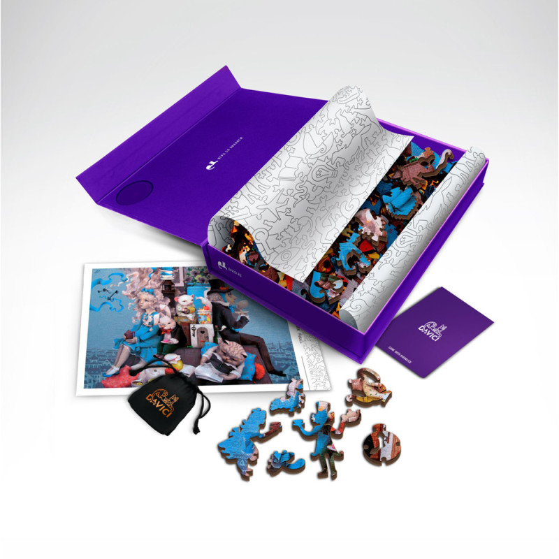 DaVICI Premium Holzpuzzle "Alice verrückte Teeparty"