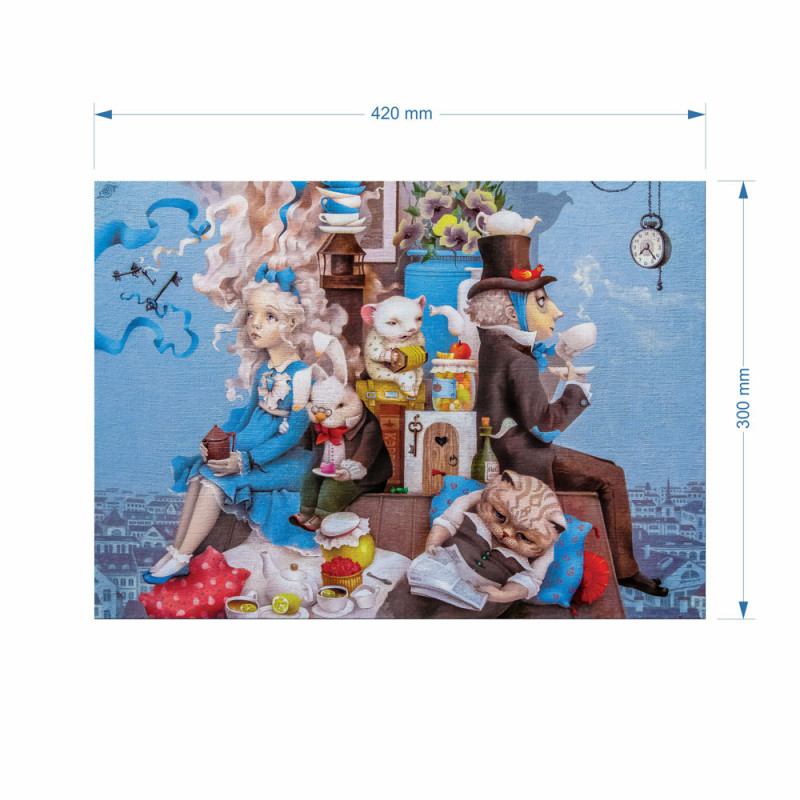 DaVICI Premium Holzpuzzle "Alice verrückte Teeparty"