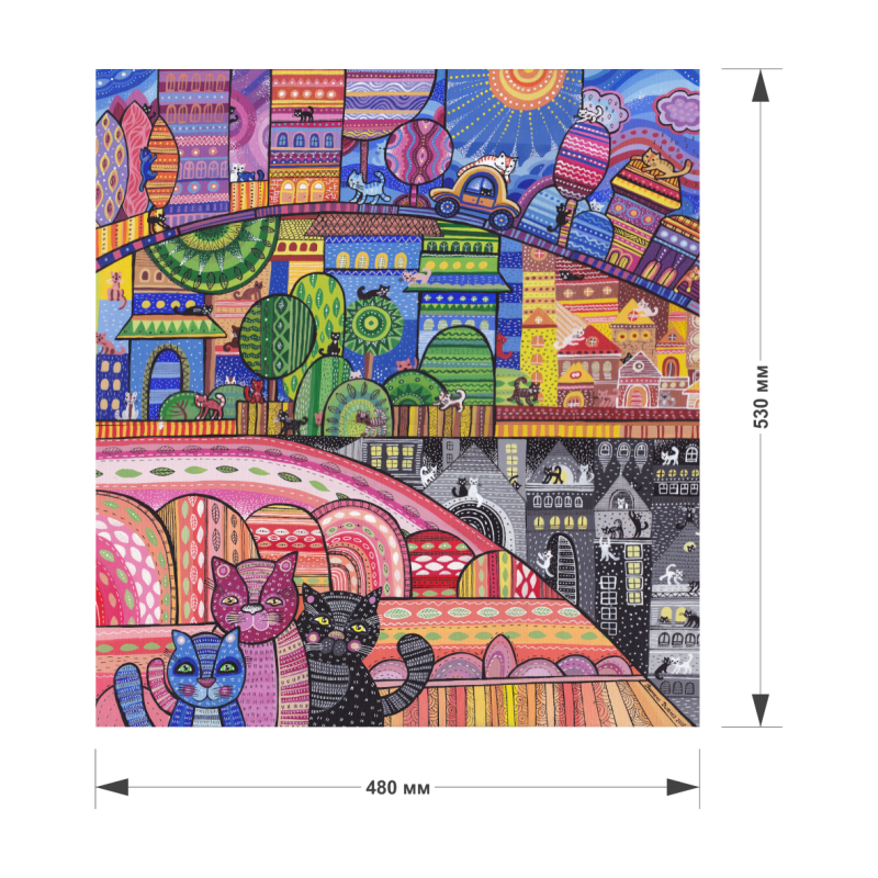 DaVICI Premium Holzpuzzle "Katzenstadt"