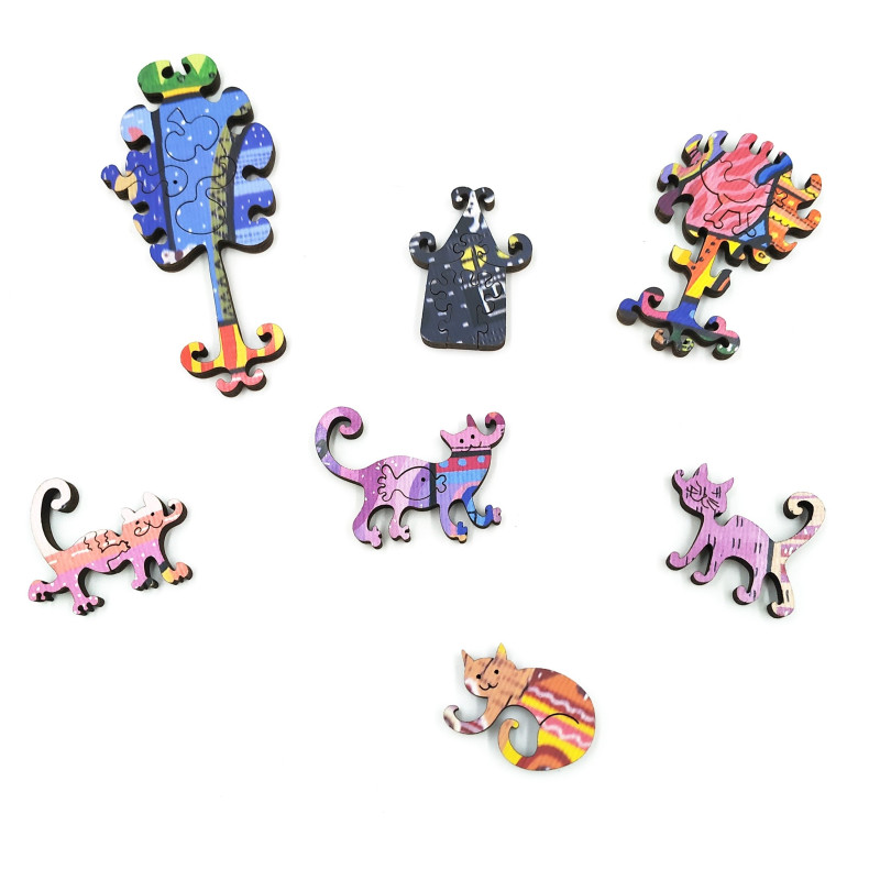 DaVICI Premium Holzpuzzle "Katzenstadt"