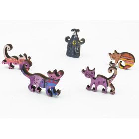 DaVICI Premium Holzpuzzle "Katzenstadt"