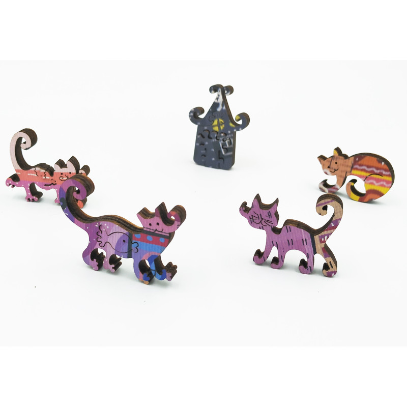 DaVICI Premium Holzpuzzle "Katzenstadt"