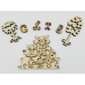 DaVICI Premium Holzpuzzle "Katzenstadt"