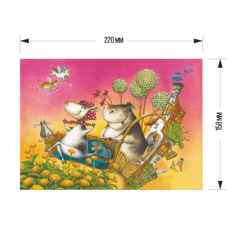 DaVICI Premium Holzpuzzle "Kühe fliegen"