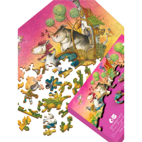 DaVICI Premium Holzpuzzle "Kühe fliegen"