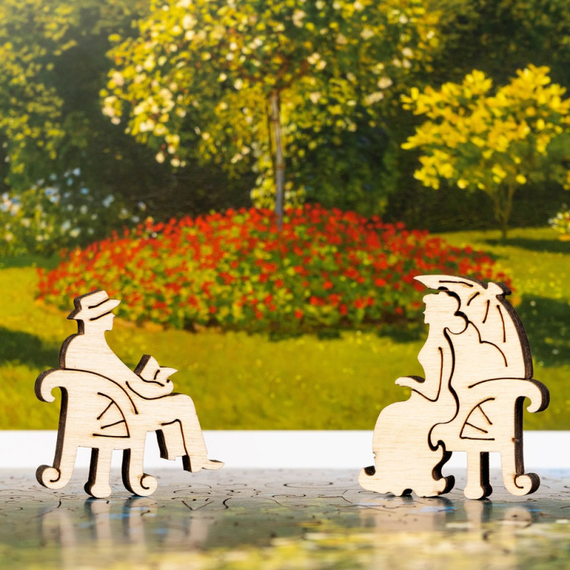DaVICI Premium Holzpuzzle Claude Monets "Dame im Garten"
