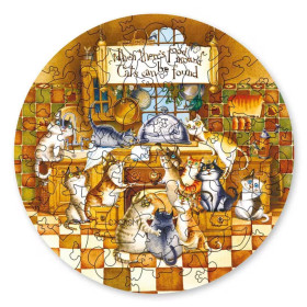 DaVICI Premium Holzpuzzle "Glückliche Katzen"